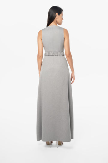 Square Neck Maxi Dress with Removable Belt