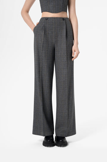 Relaxed-Fit Wide Leg Trousers in Brushed crepe