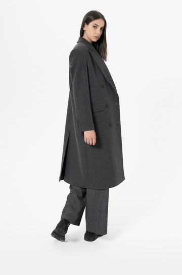 Oversize-Fit Coat in Wool Fabric