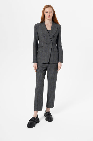 Slim-Fit Double-Breasted Blazer in Brushed Crepe