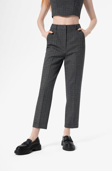 Regular-Fit Straight Trousers in Brushed Crepe