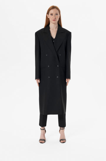 Oversize-Fit Double-Breasted Coat