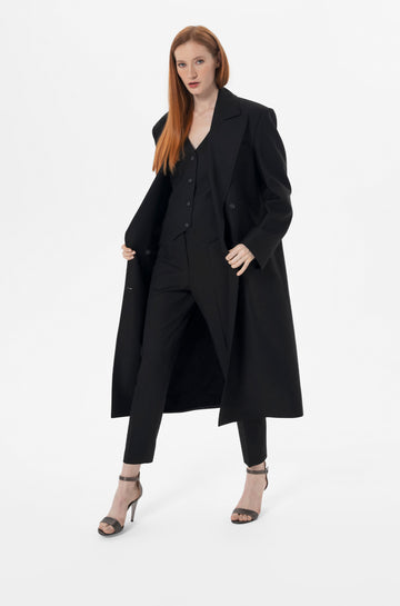 Oversize-Fit Double-Breasted Coat